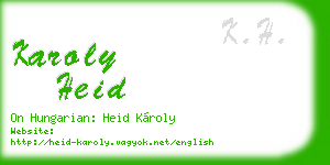 karoly heid business card